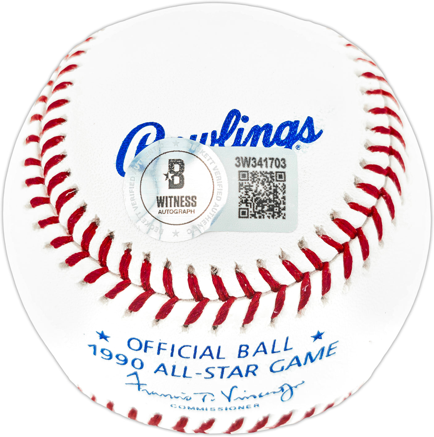 Ken Griffey Jr. Autographed Official 1990 All Star Game Logo Game Baseball Seattle Mariners (First ASG) Beckett BAS Witness Stock #252426