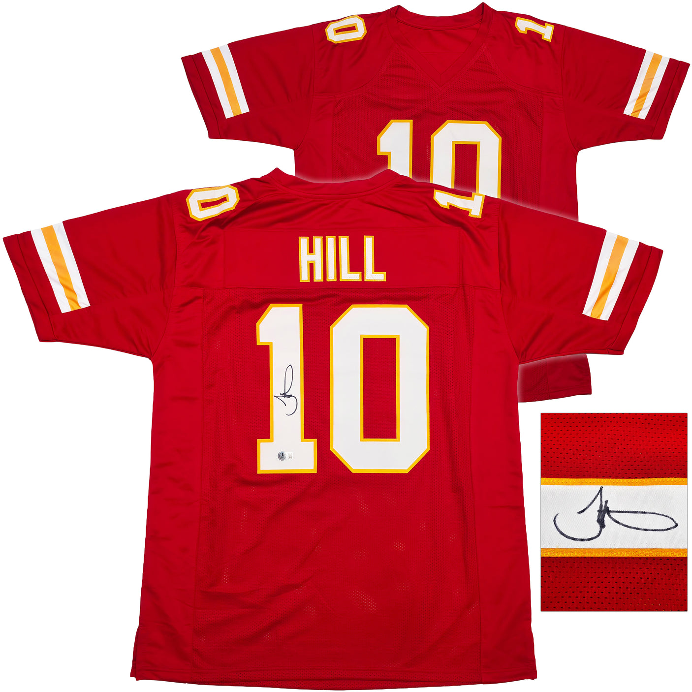 Kansas City Chiefs Tyreek Hill Autographed Red Jersey Beckett BAS Witness Stock #252403