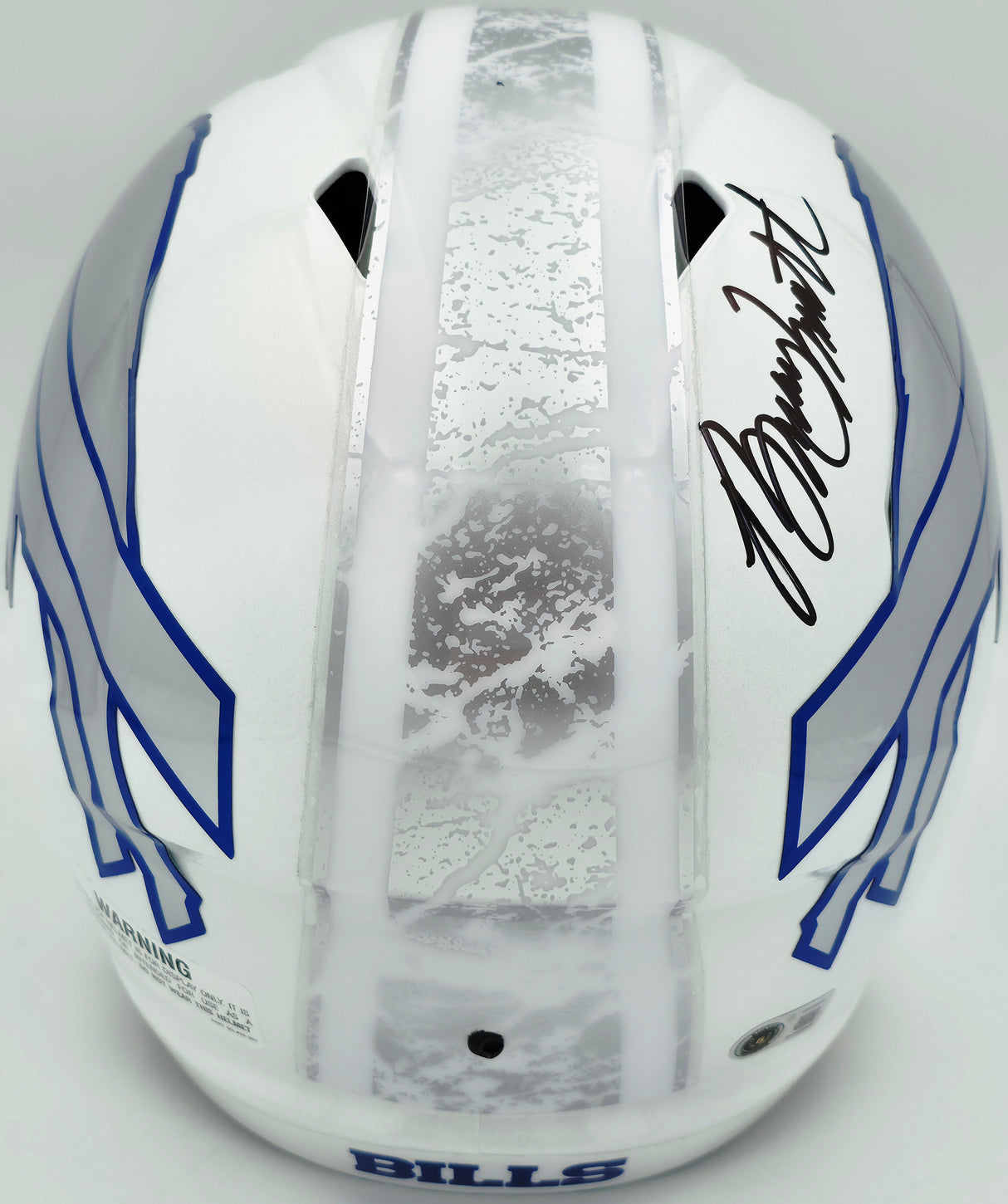 Bruce Smith Autographed Buffalo Bills White Full Size Rivalries Speed Replica Helmet Beckett BAS Witness Stock #267562
