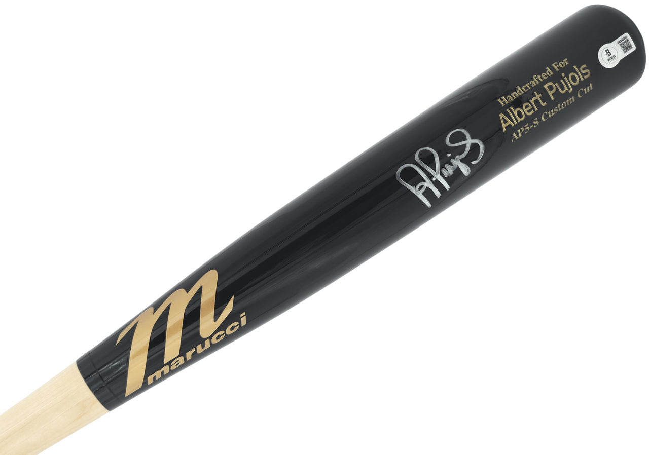 Albert Pujols Autographed Black Marucci Player Model Baseball Bat St. Louis Cardinals Beckett BAS Witness Stock #252446