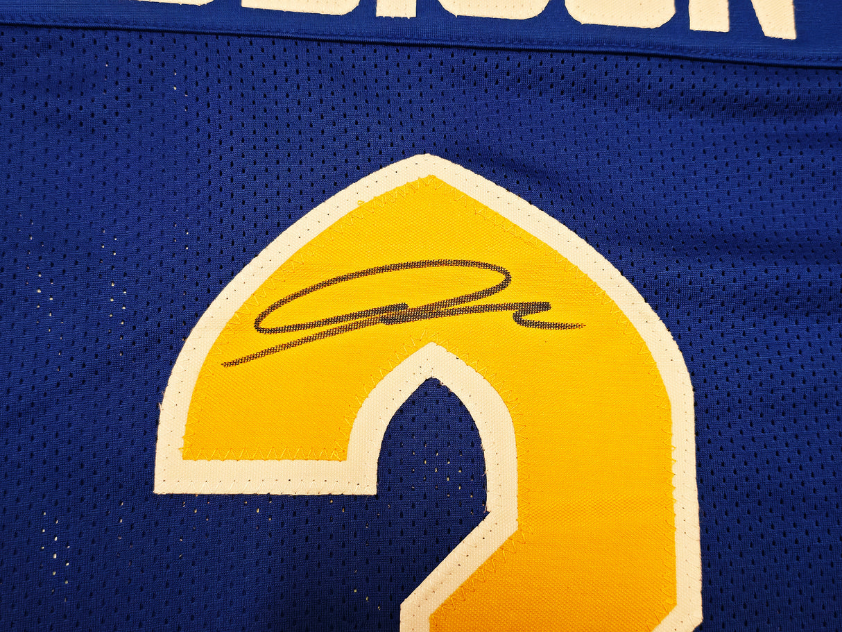 Pittsburgh Panthers Jordan Addison Autographed Blue Jersey JSA Witness Stock #267435