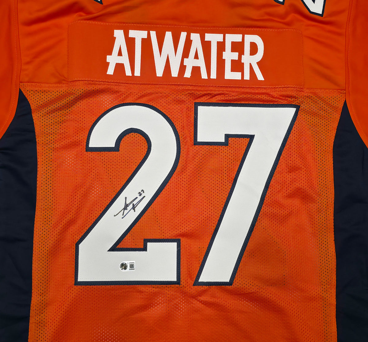 Denver Broncos Steve Atwater Autographed Orange Jersey Beckett BAS Witness Stock #267467