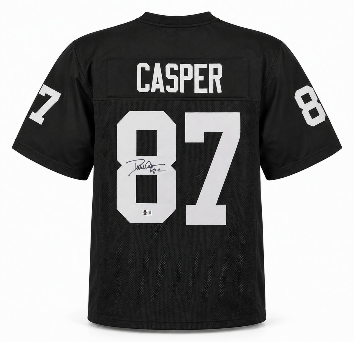 Oakland Raiders Dave Casper Autographed Black Jersey "HOF 02" Beckett BAS Witness Stock #267462