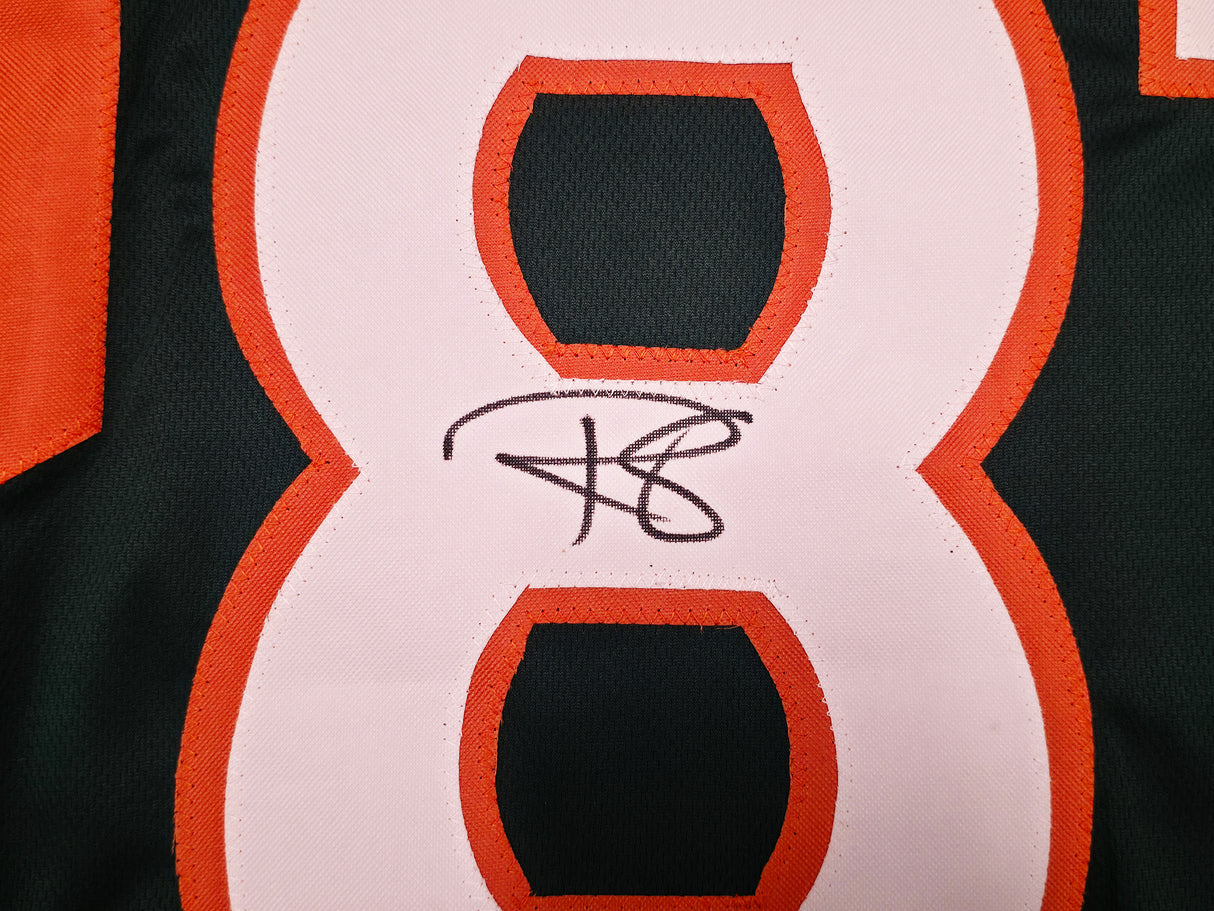 Miami Hurricanes Reggie Wayne Autographed Green Jersey Beckett BAS Witness Stock #267402