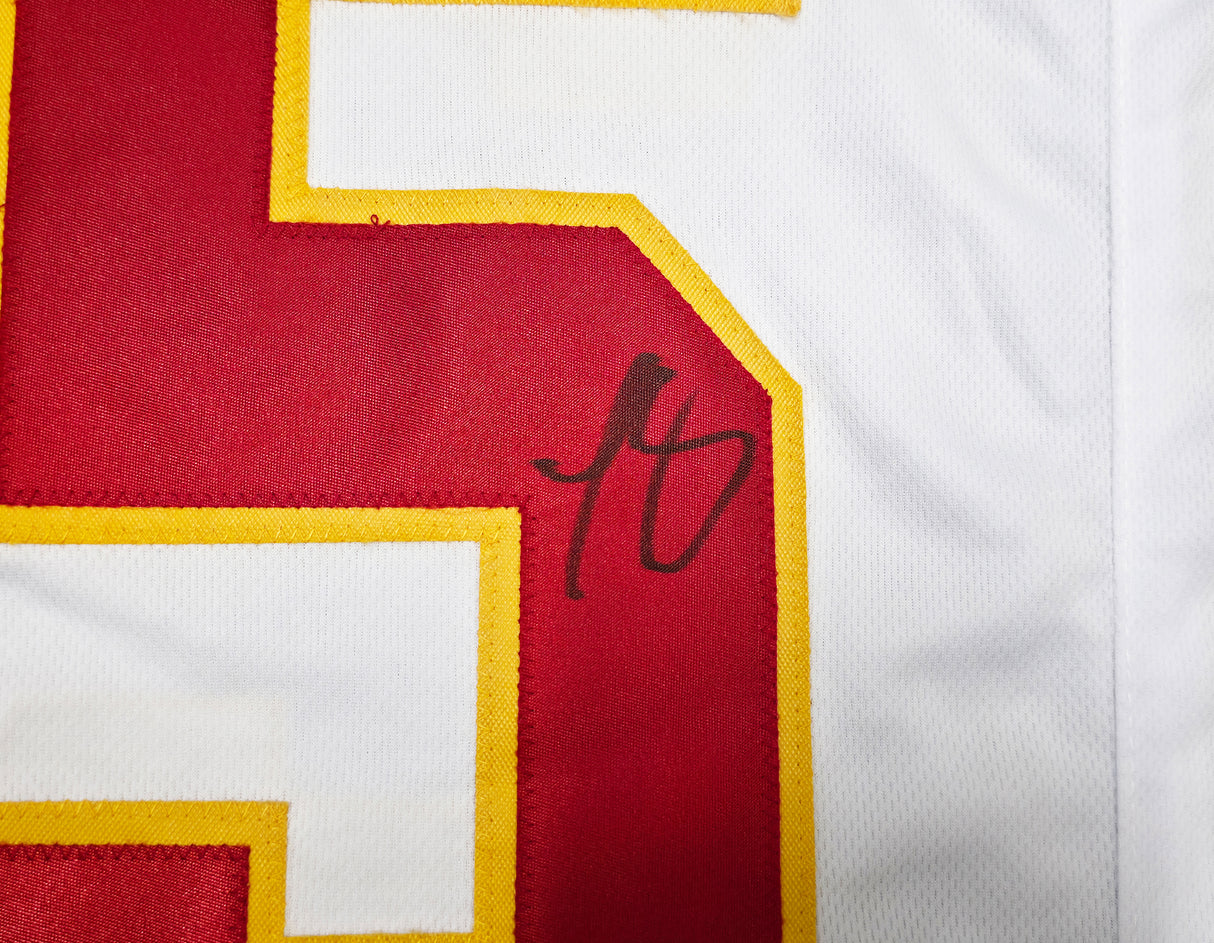 Kansas City Chiefs LeSean McCoy Autographed White Jersey Beckett BAS Witness Stock #267438