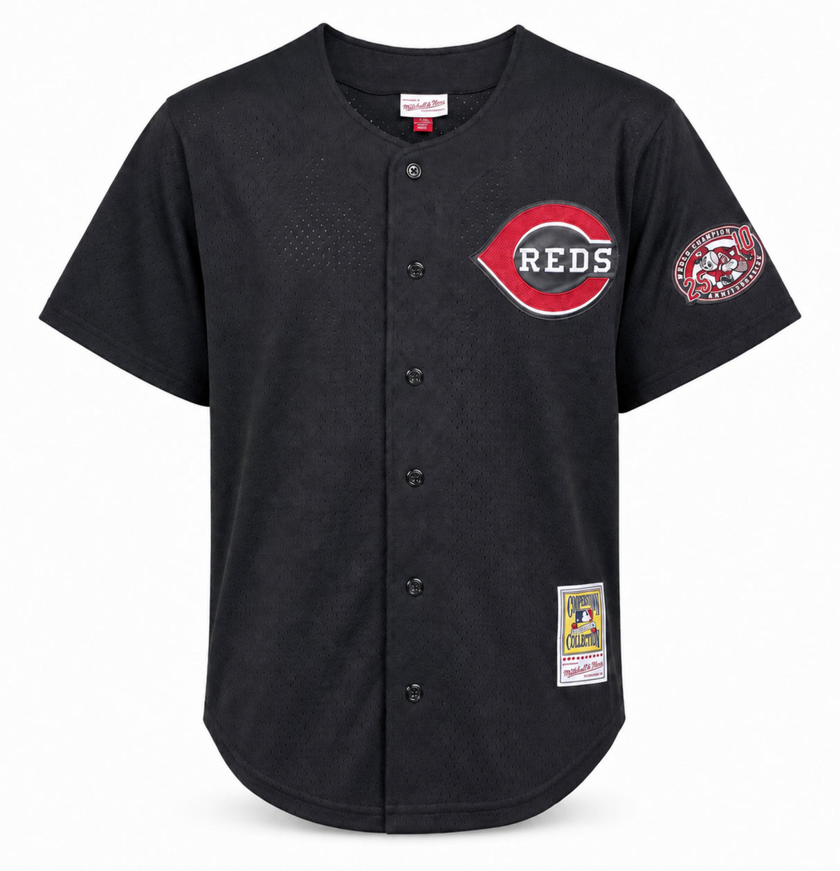 Cincinnati Reds Ken Griffey Jr. Autographed Black Authentic Mitchell & Ness Authentic BP Jersey Size 44 Beckett BAS Witness Stock #267477
