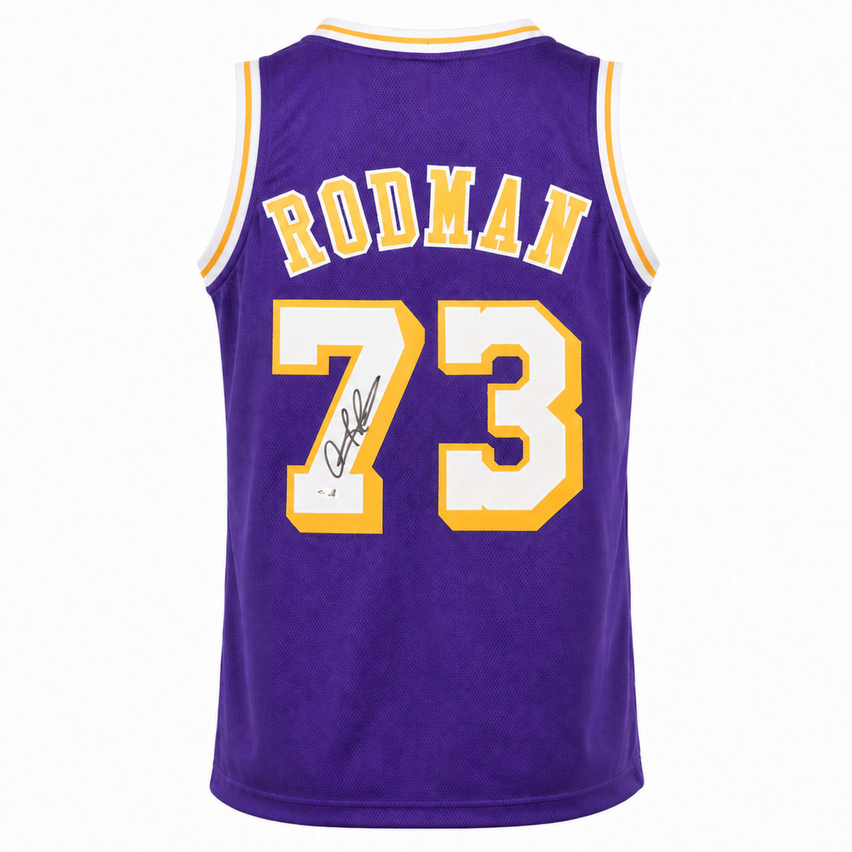 Los Angeles Lakers Dennis Rodman Autographed Purple Jersey JSA QR Stock #267417