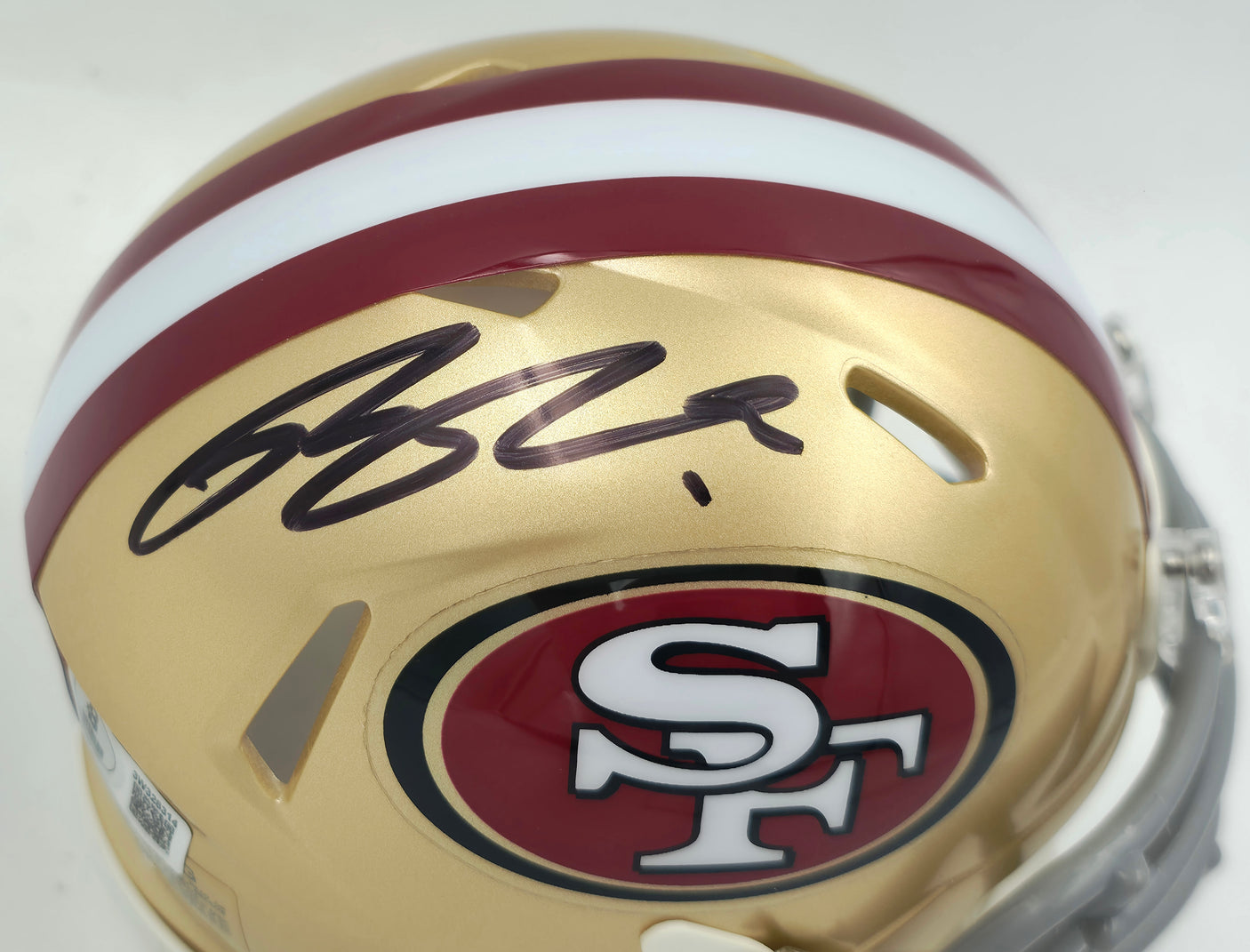 Ricky Pearsall Autographed San Francisco 49ers Gold Speed Mini Helmet Beckett BAS Witness Stock #253313