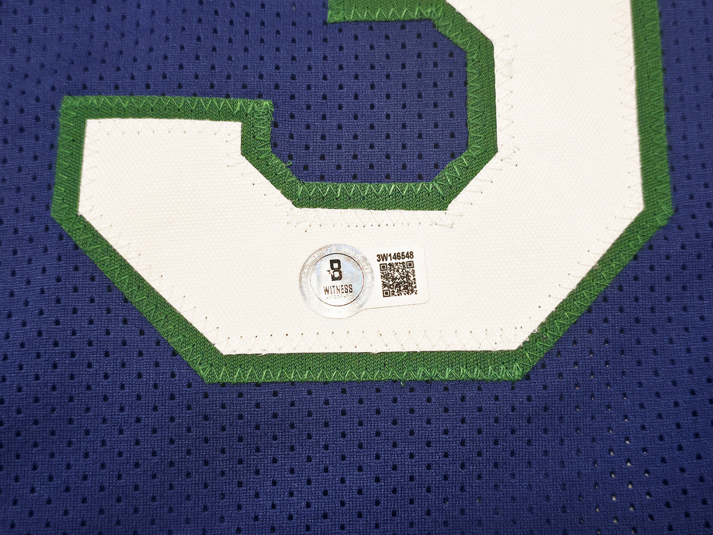 Dallas Mavericks Steve Nash Autographed Blue Stat Jersey Beckett BAS Witness Stock #252470