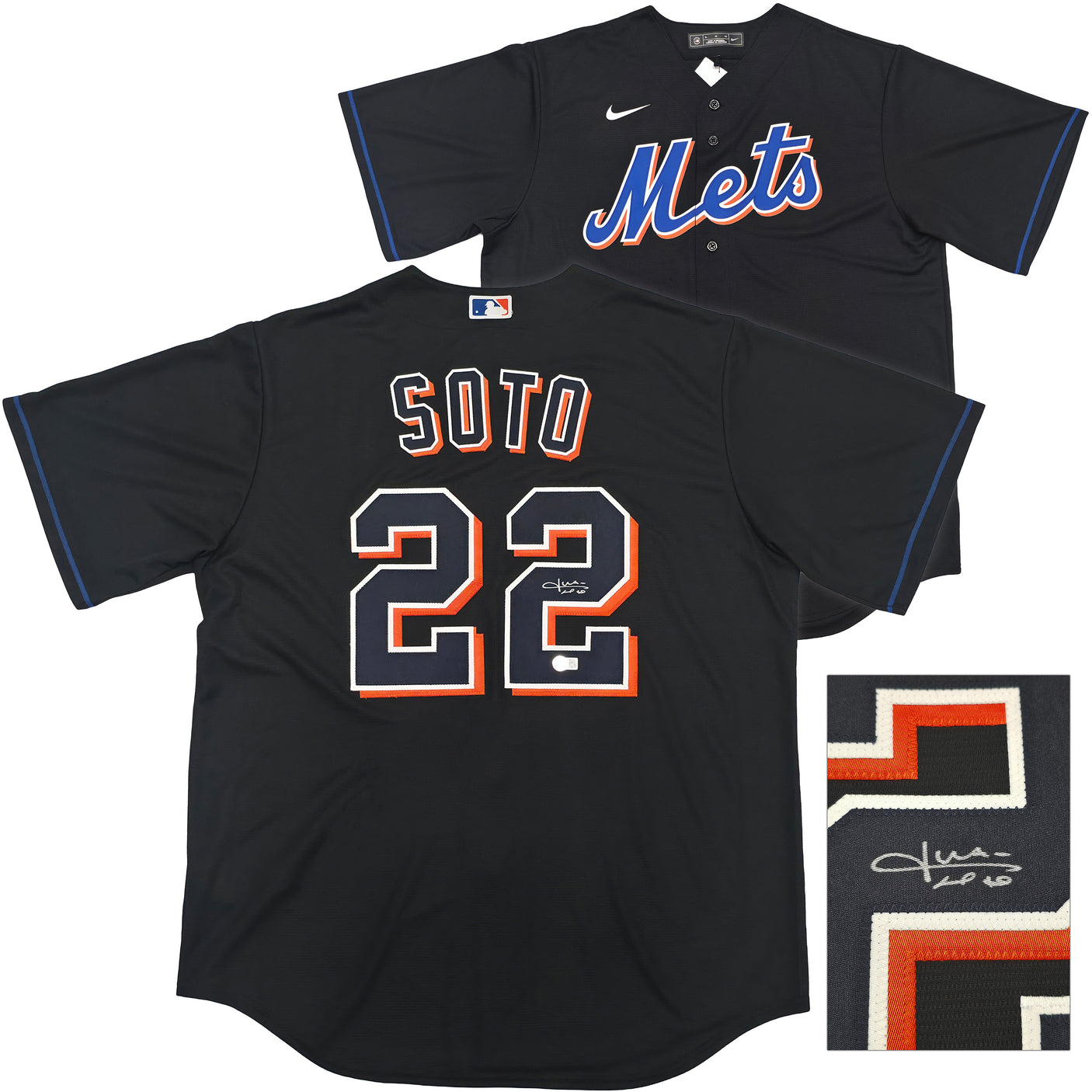 New York Mets Juan Soto Autographed Black Nike Jersey Size XL Beckett BAS QR Stock #252777