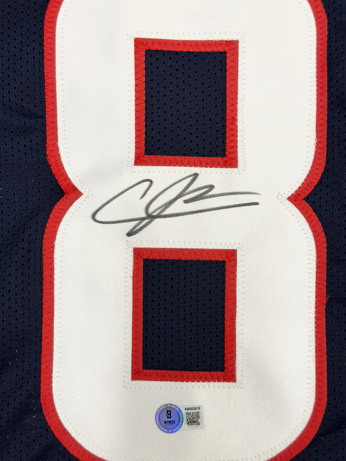 Houston Texans Andre Johnson Autographed Blue Jersey Beckett BAS Witness Stock #267653