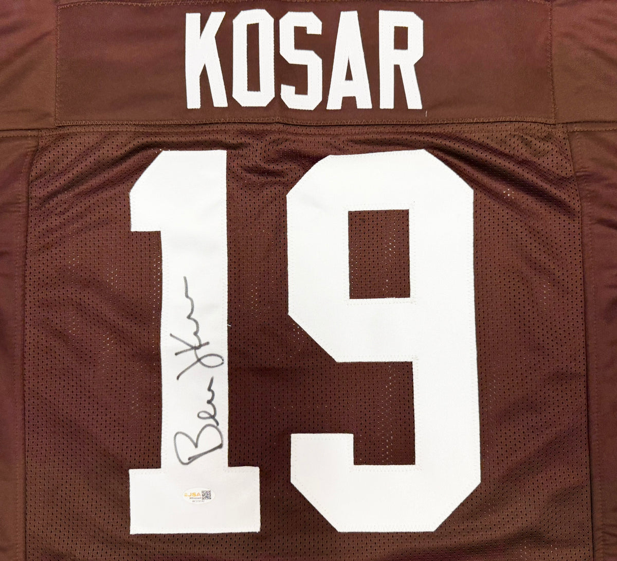 Cleveland Browns Bernie Kosar Autographed Brown Jersey JSA Witness Stock #267649