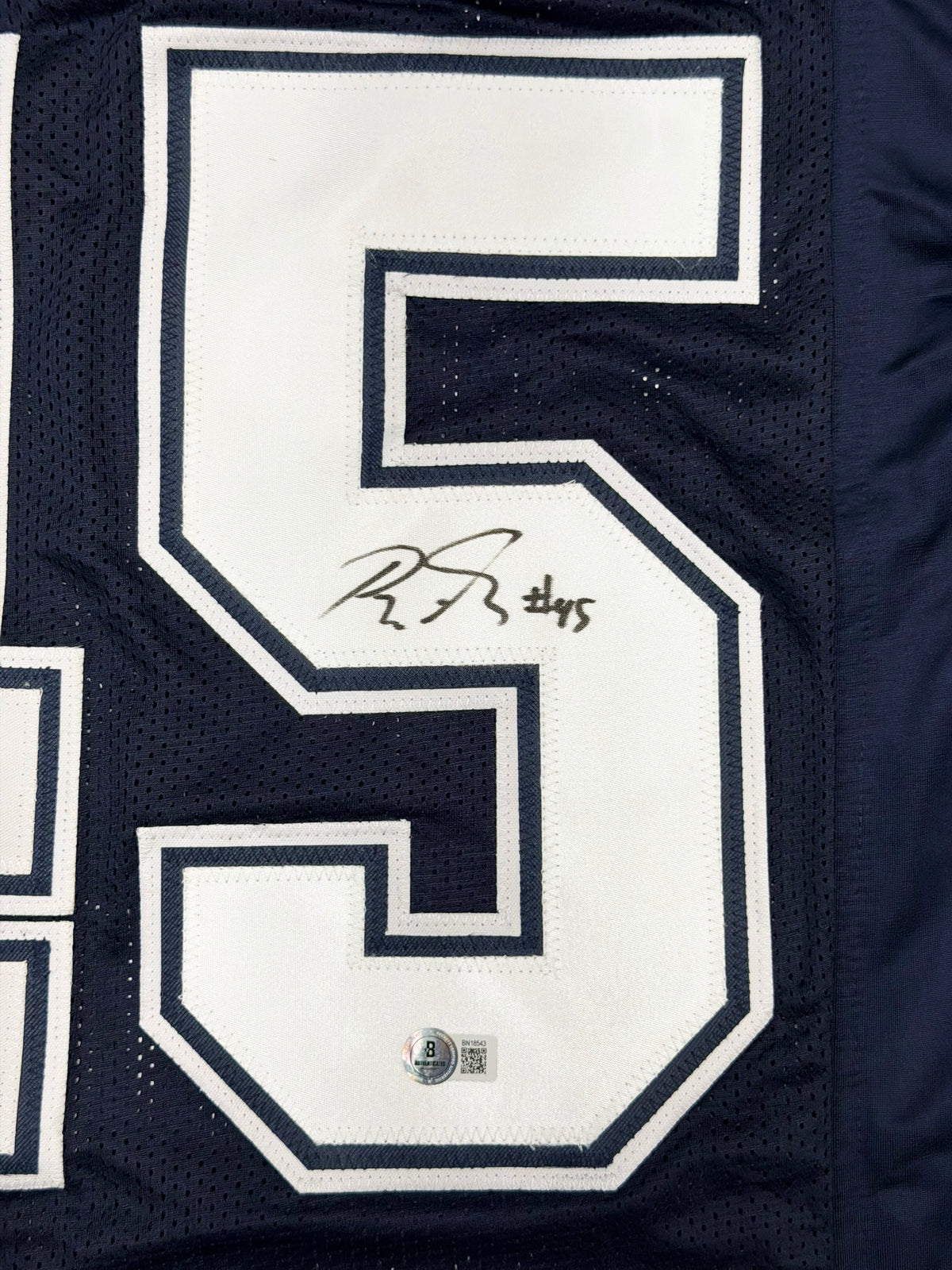 Dallas Cowboys Rod Smith Autographed Blue Jersey Beckett BAS QR Stock #267776