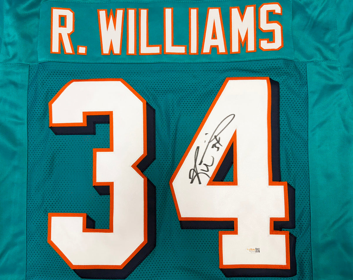 Miami Dolphins Ricky Williams Autographed Teal Jersey JSA Witness Stock #267775