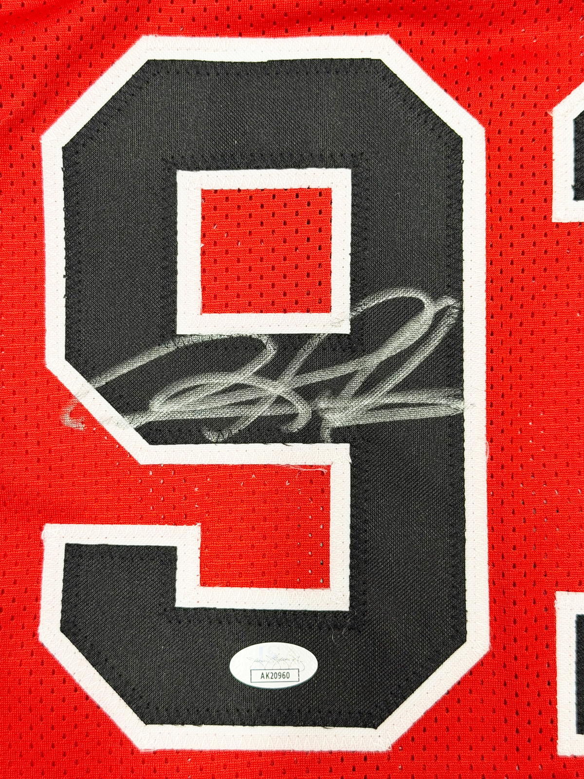 Chicago Bulls Dennis Rodman Autographed Red Jersey JSA Stock #267916