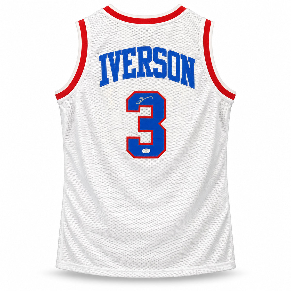Philadelphia 76ers Allen Iverson Autographed White Jersey JSA Stock #267922