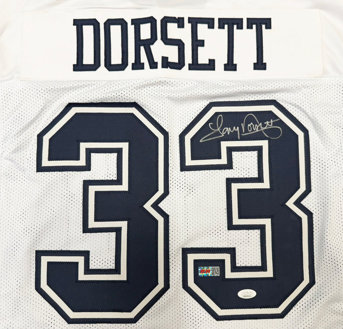 Dallas Cowboys Tony Dorsett Autographed White Jersey JSA Witness Stock #267914