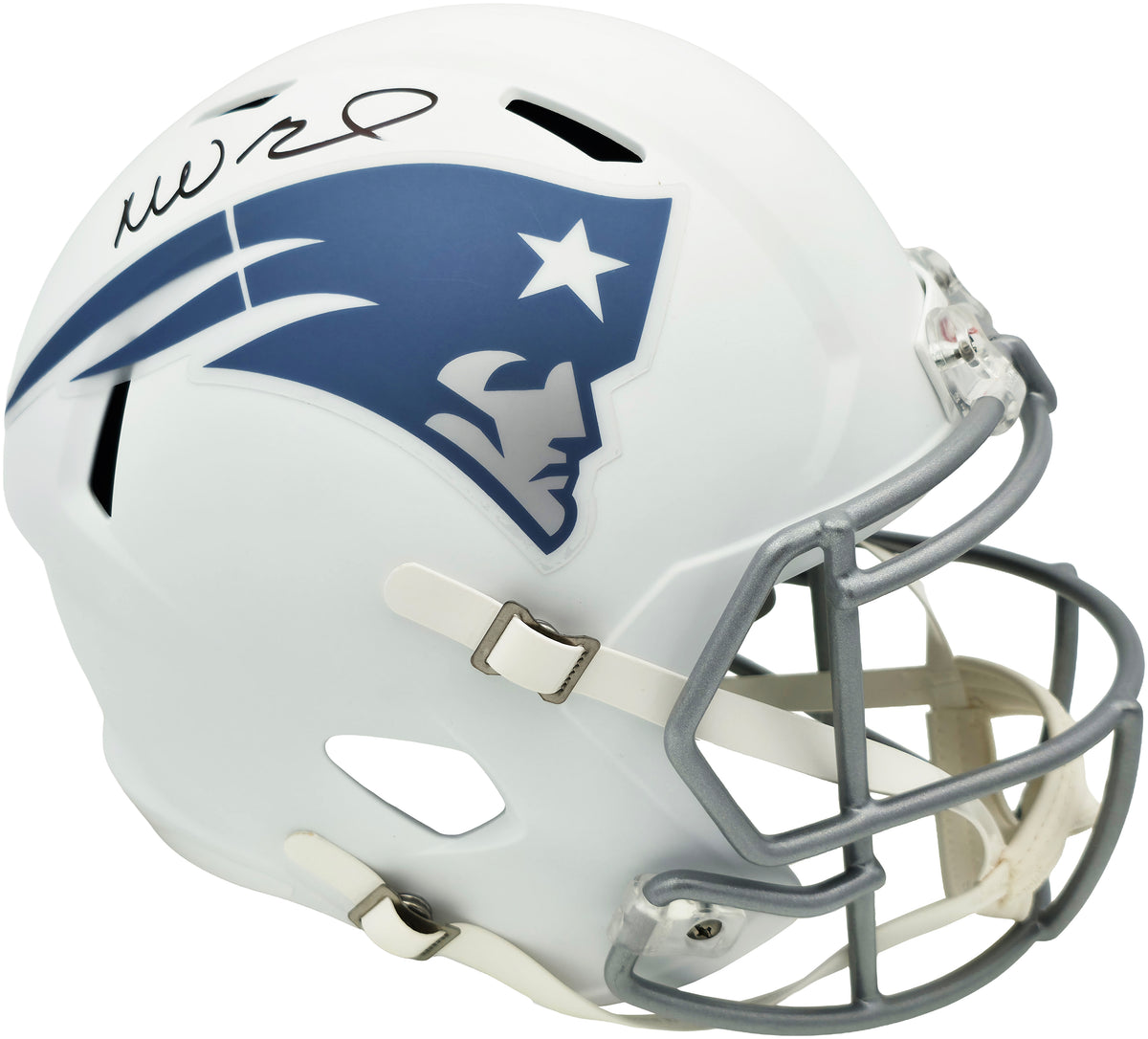 Mike Vrabel Autographed New England Patriots White Rivalries Full Size Speed Replica Helmet JSA Witness Stock #267933