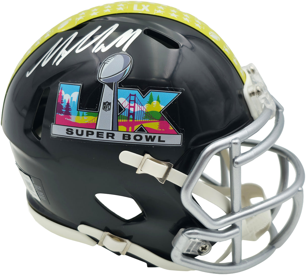 Mike Macdonald Autographed Seattle Seahawks Black Super Bowl LX Logo Speed Mini Helmet Beckett BAS Witness Stock #267797