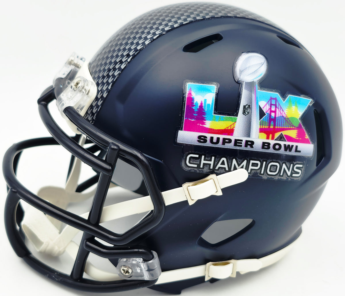 Jason Myers Autographed Seattle Seahawks Blue Super Bowl LX Champions Logo Speed Mini Helmet MCS Holo Stock #267830