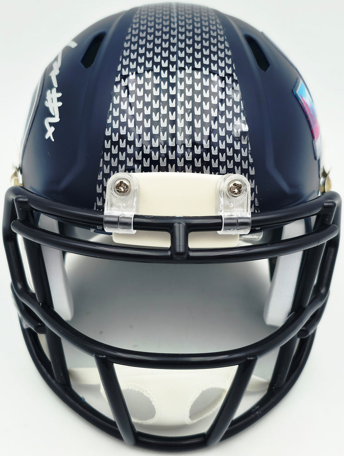 Michael Dickson Autographed Seattle Seahawks Blue Super Bowl LX Champions Logo Speed Mini Helmet MCS Holo Stock #267840