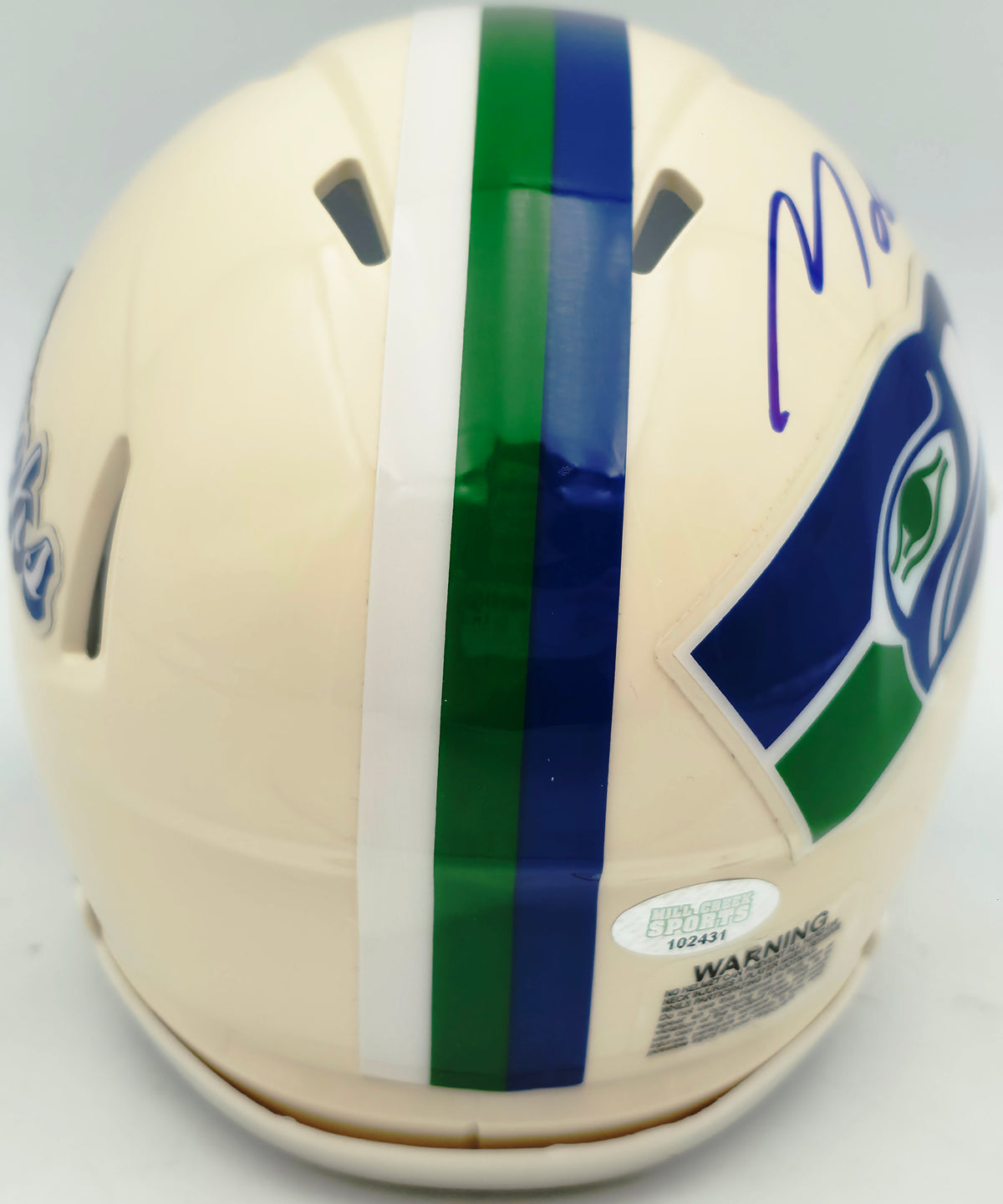 Michael Dickson Autographed Seattle Seahawks Cream Retro Speed Mini Helmet MCS Holo Stock #267843