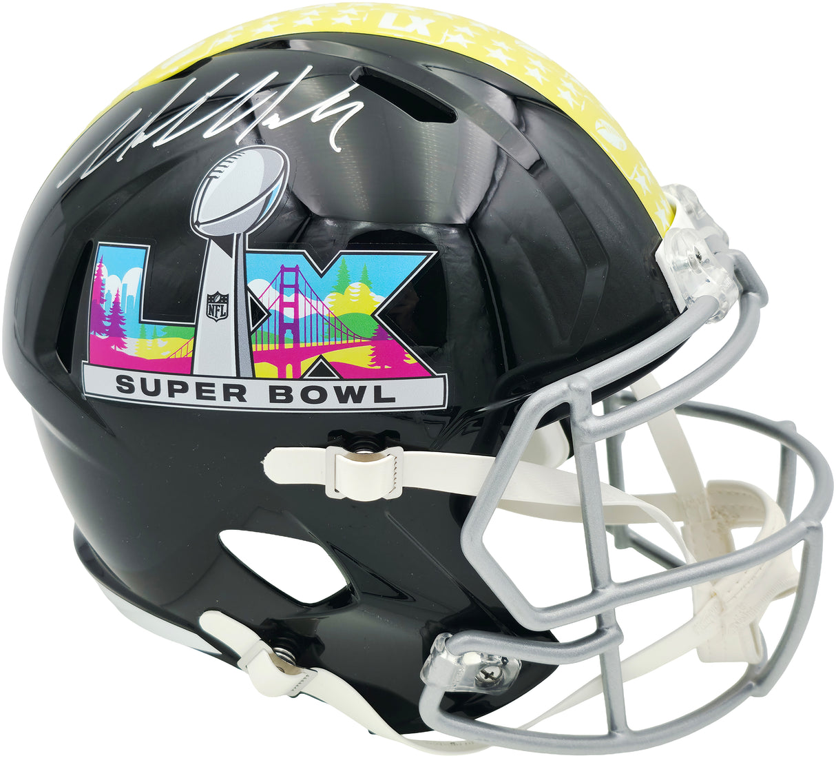 Mike Macdonald Autographed Seattle Seahawks Black Super Bowl LX Logo Full Size Speed Replica Helmet Beckett BAS Witness Stock #267791