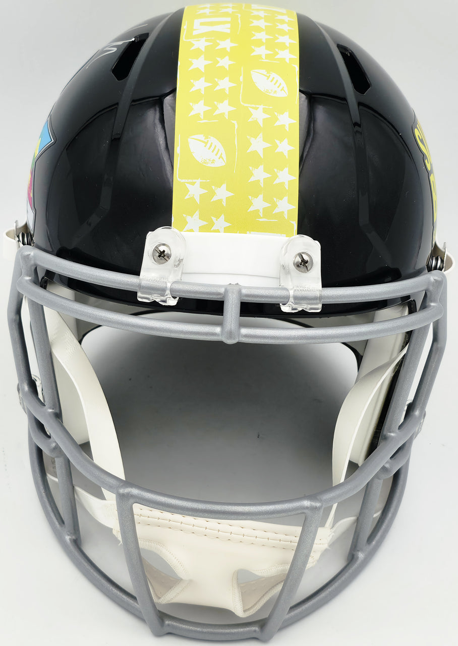 Mike Macdonald Autographed Seattle Seahawks Black Super Bowl LX Logo Full Size Speed Replica Helmet Beckett BAS Witness Stock #267791