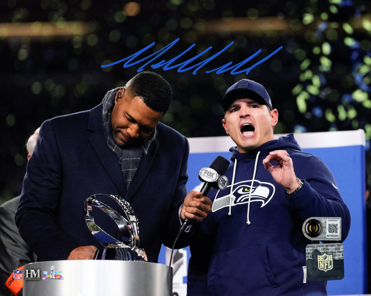 Mike Macdonald Autographed 8x10 Photo Seattle Seahawks Beckett BAS Witness Stock #267802