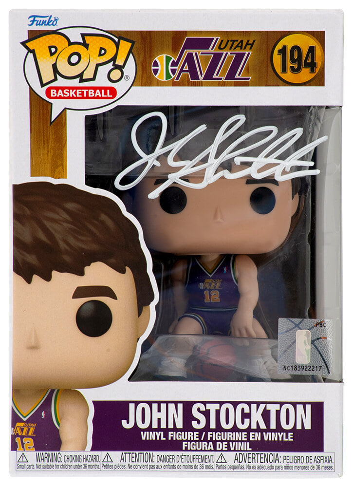 John Stockton Signed Utah Jazz NBA Funko Pop Doll #194