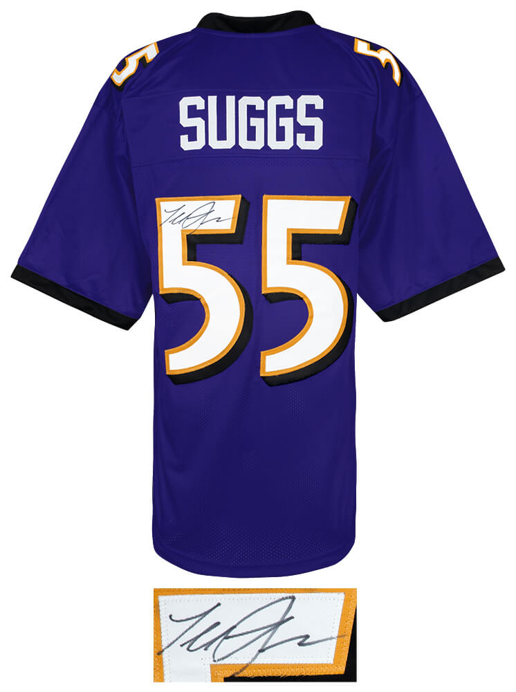 Terrell Suggs Signed Purple Custom Football Jersey
