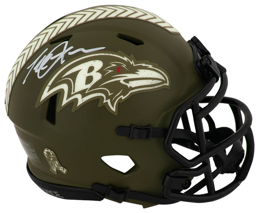 Terrell Suggs Signed Baltimore Ravens SALUTE Riddell Speed Mini Helmet