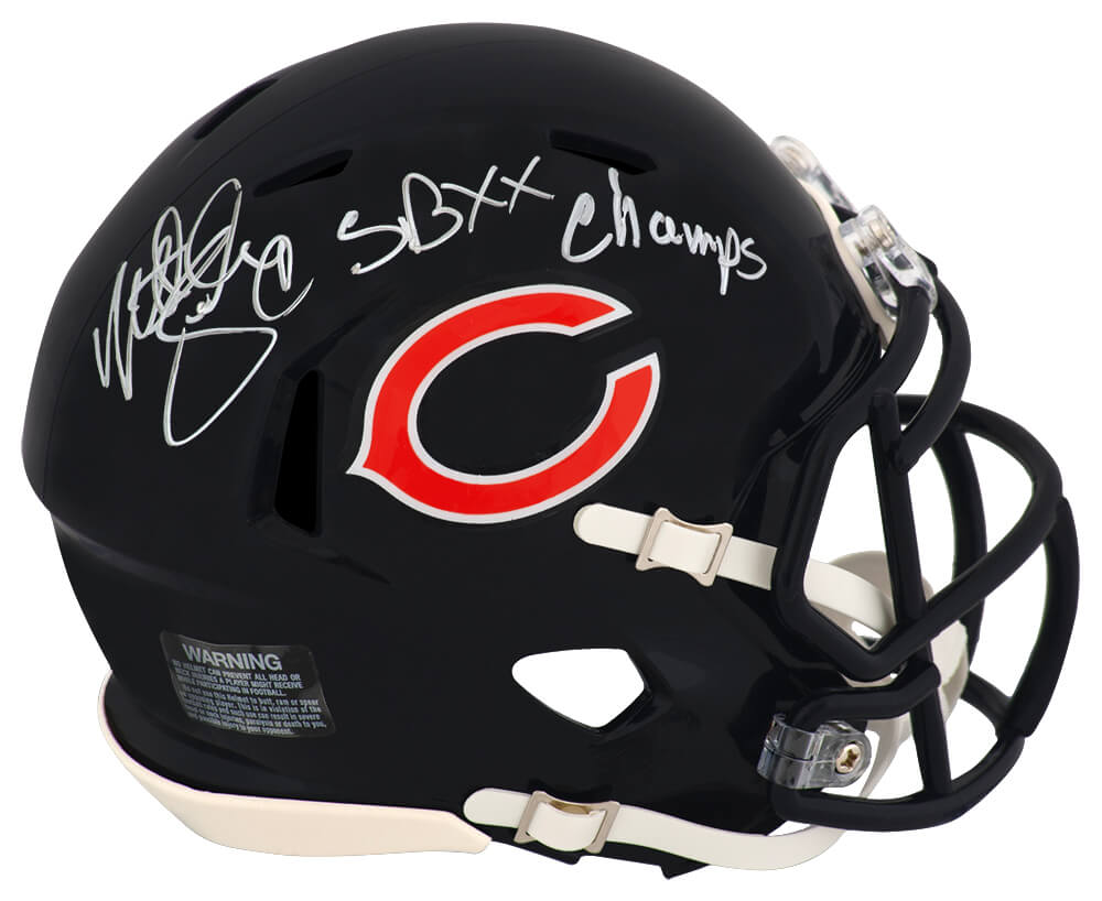 Matt Suhey Signed Chicago Bears Riddell Speed Mini Helmet w/SB XX Champs
