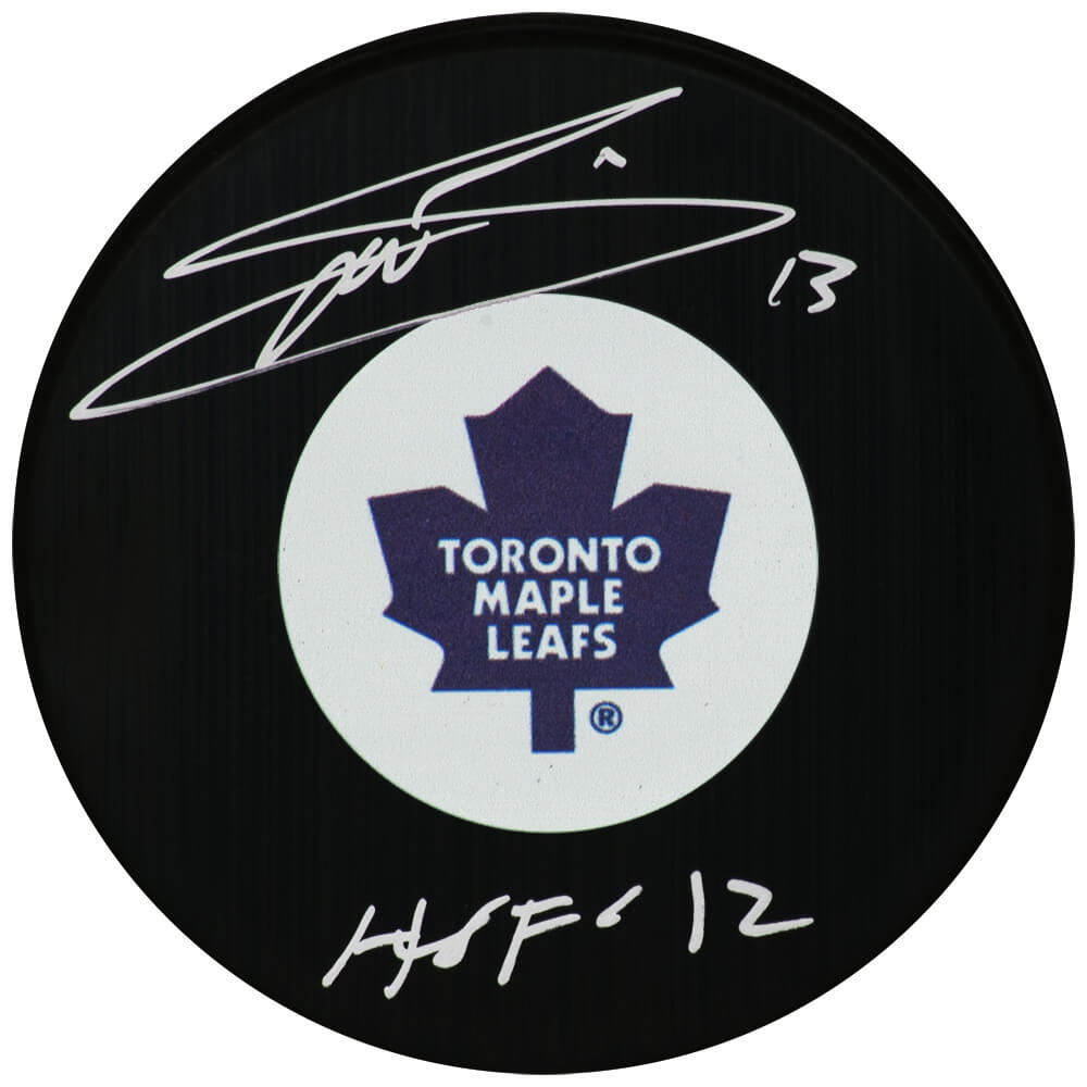 Mats Sundin Signed Toronto Maple Leafs Logo Hockey Puck w/HOF'12