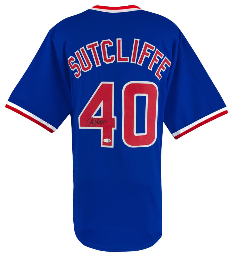Rick Sutcliffe Signed Blue Throwback Custom Baseball Jersey - (JSA)