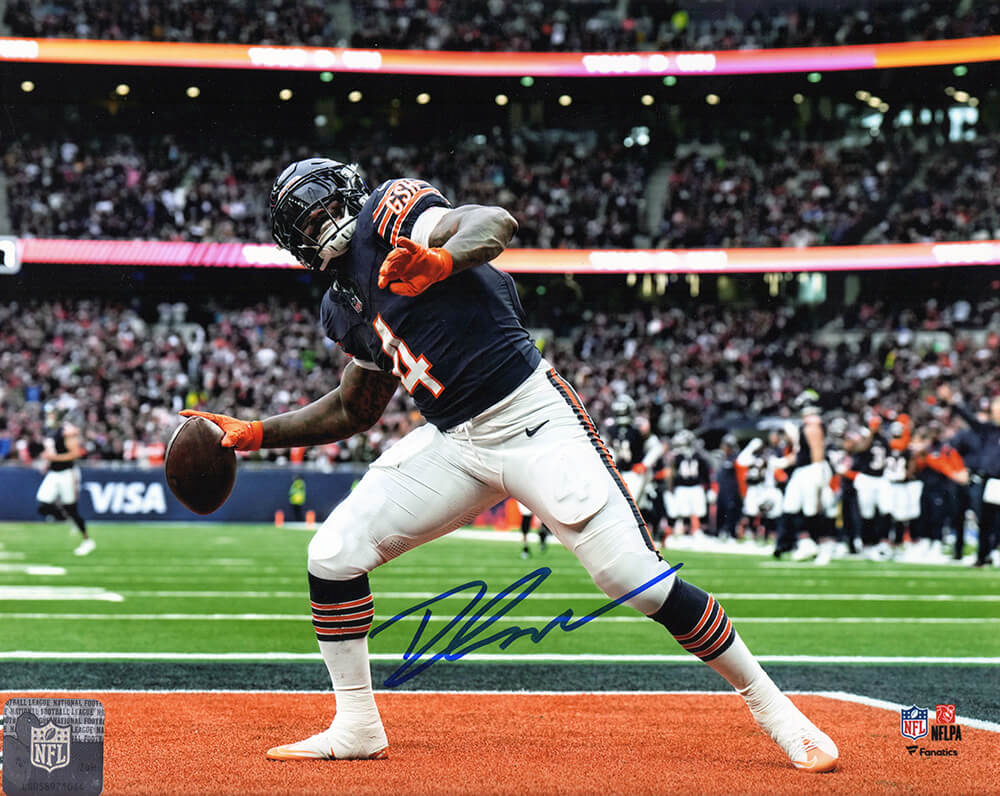 D'Andre Swift Signed Chicago Bears Touchdown Celebration 8x10 Photo