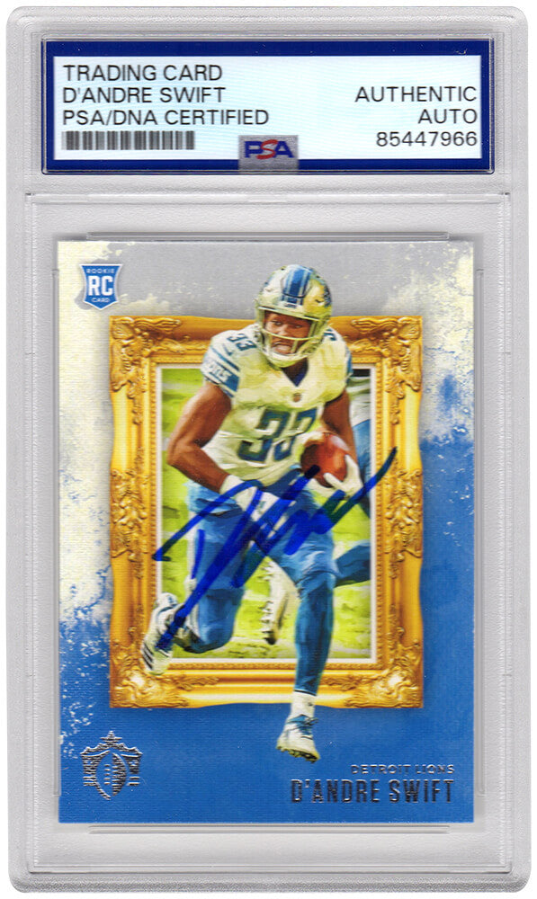 D'Andre Swift Signed Detroit Lions 2020 Panini Gridiron Kings Rookie Football Card #GK-10 - (PSA Encapsulated)