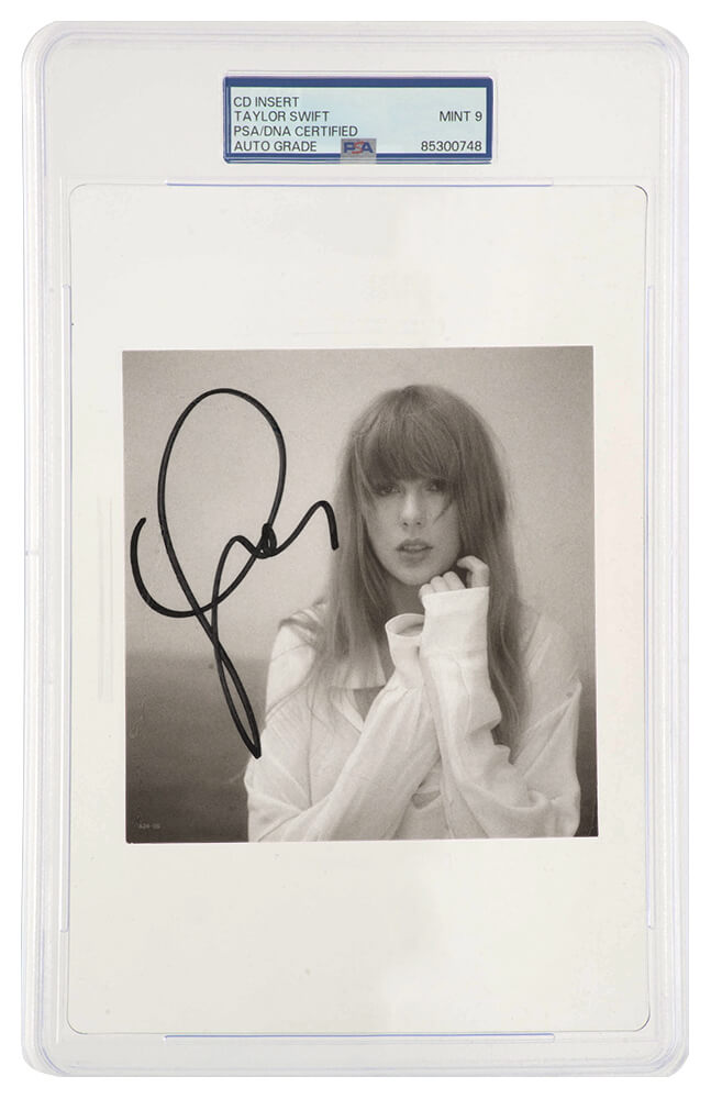 Taylor Swift Signed 'The Tortured Poets Department' 5x5 CD Insert - (PSA/DNA Encapsulated - Auto 9 Grade)