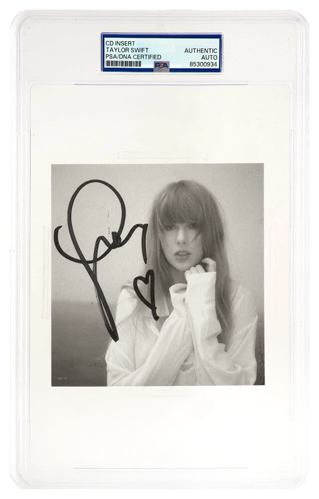 Taylor Swift Signed 'The Tortured Poets Department' 5x5 CD Insert w/Heart - (PSA/DNA Encapsulated)