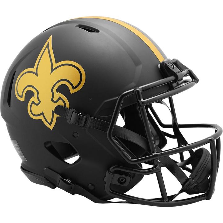 New Orleans Saints Unsigned Eclipse Black Full Size Speed Authentic Helmet Stock #187031