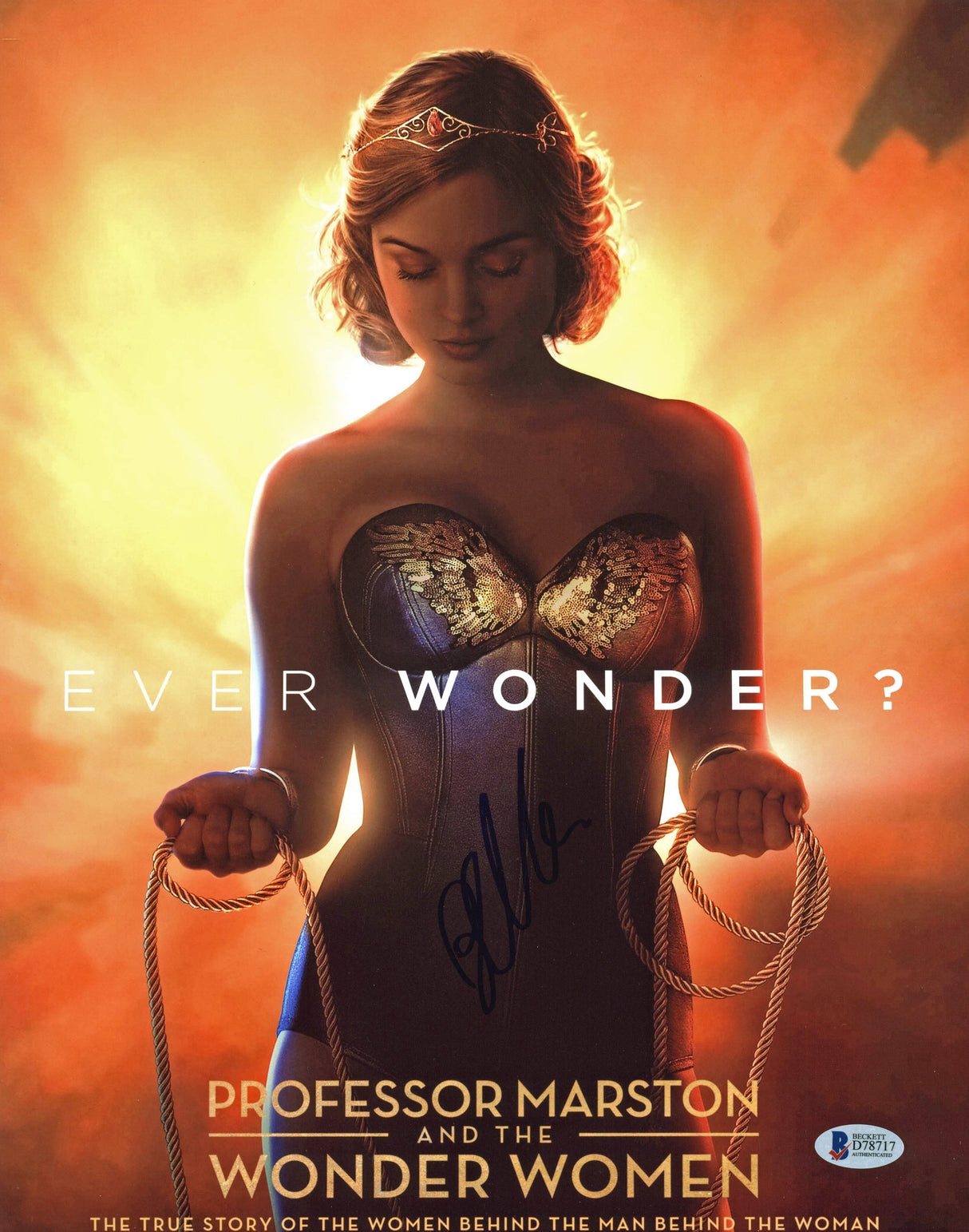 Bella Heathcote Professor Marston and Wonder Women Signed 11x14 Photo BAS #D78717