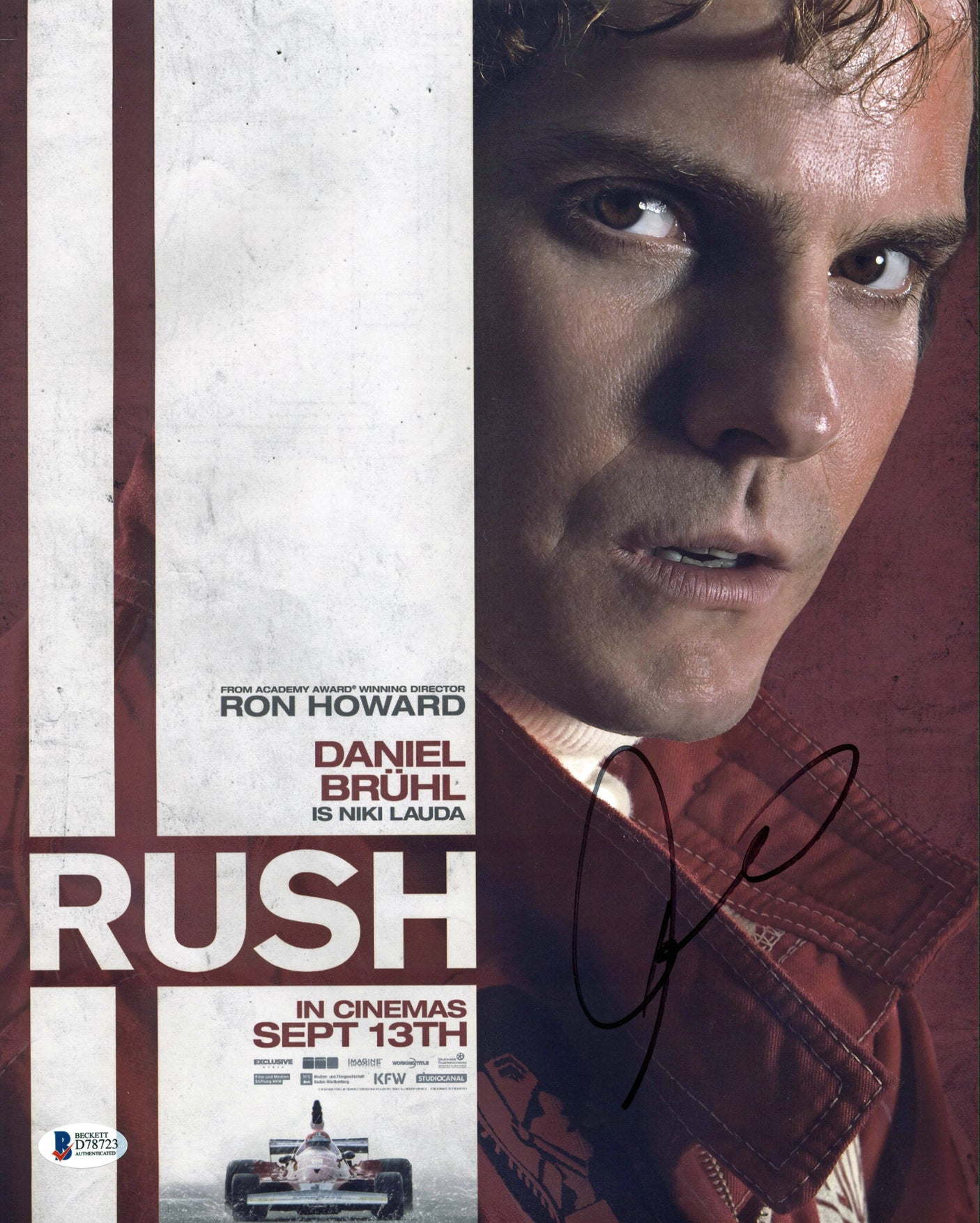 Daniel Bruhl Rush Authentic Signed 11x14 Photo Autographed BAS #D78723