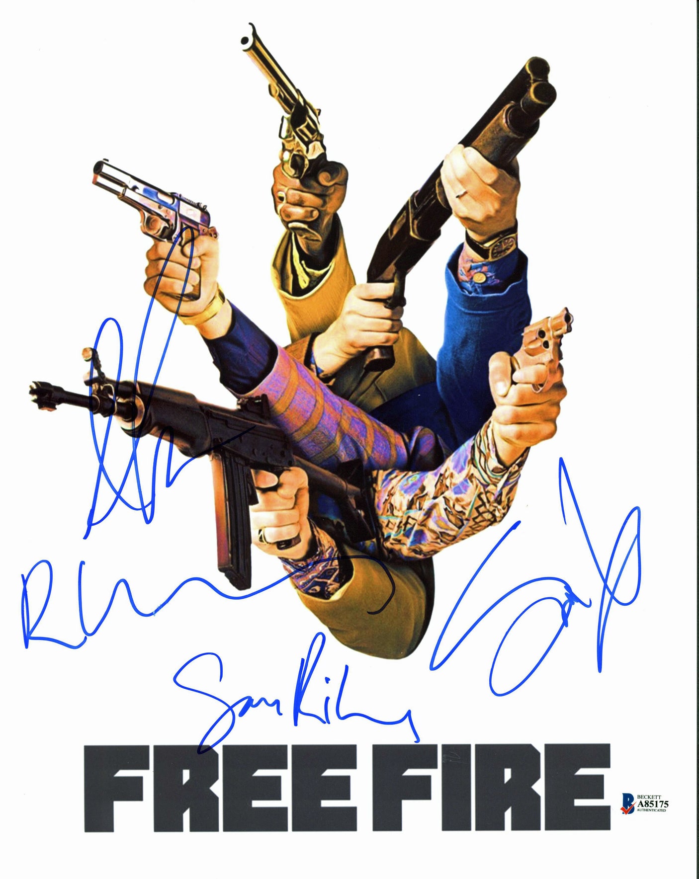 Free Fire (Hammer, Riley, Wheatley +1) Authentic Signed 11x14 Photo BAS #A85175