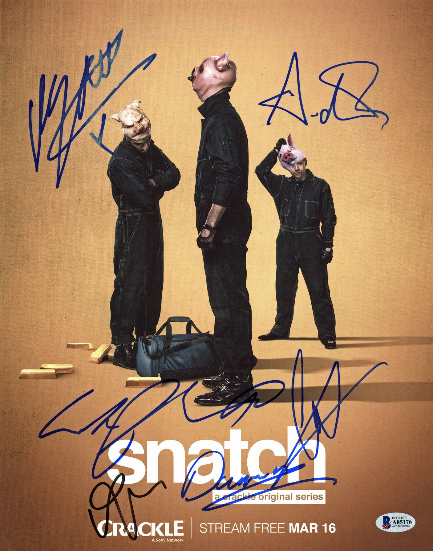 Snatch (Grint, Rakoff, Scott +3) Authentic Signed 11x14 Photo BAS #A85176