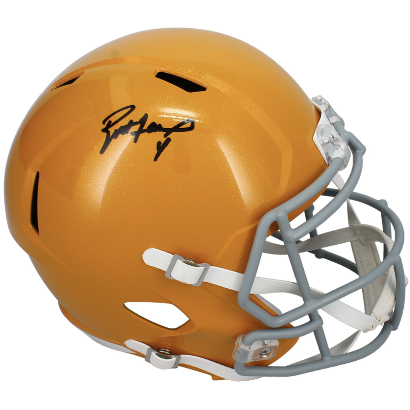 Brett Favre Autographed Green Bay Packers Yellow Throwback Speed Full Size Helmet Radtke Sports