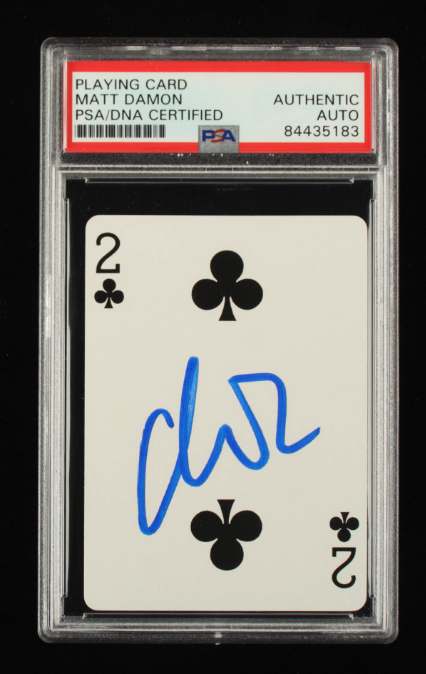Matt Damon Signed Playing Card PSA/DNA Certified Authentic Autograph