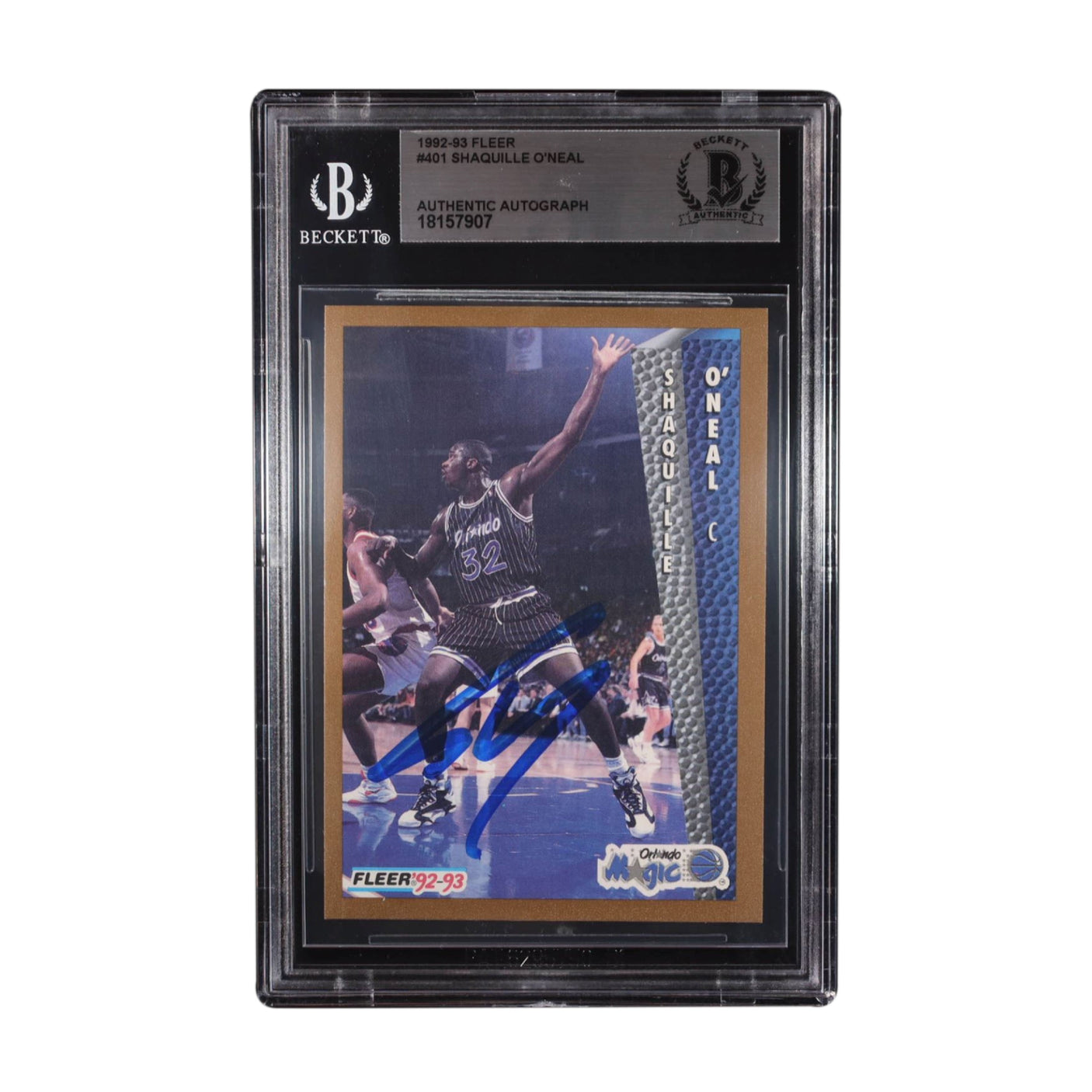 Shaquille O'Neal Signed Authentic 1992-93 Fleer NBA Orlando Magic