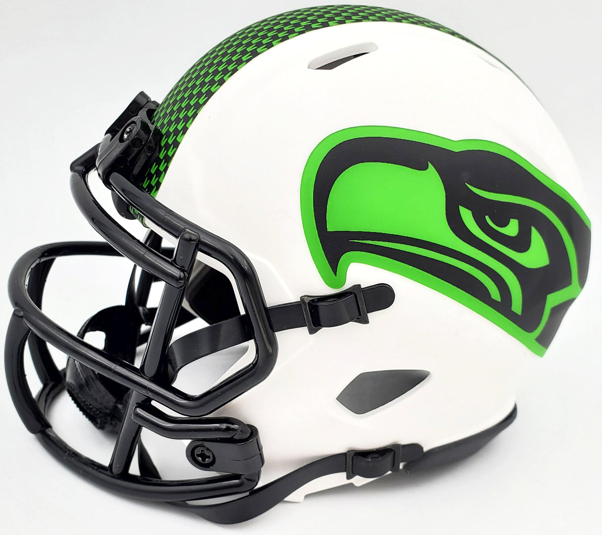 Warren Moon Autographed Seattle Seahawks Lunar Eclipse White Speed Mini Helmet "HOF 06" MCS Holo Stock #196471