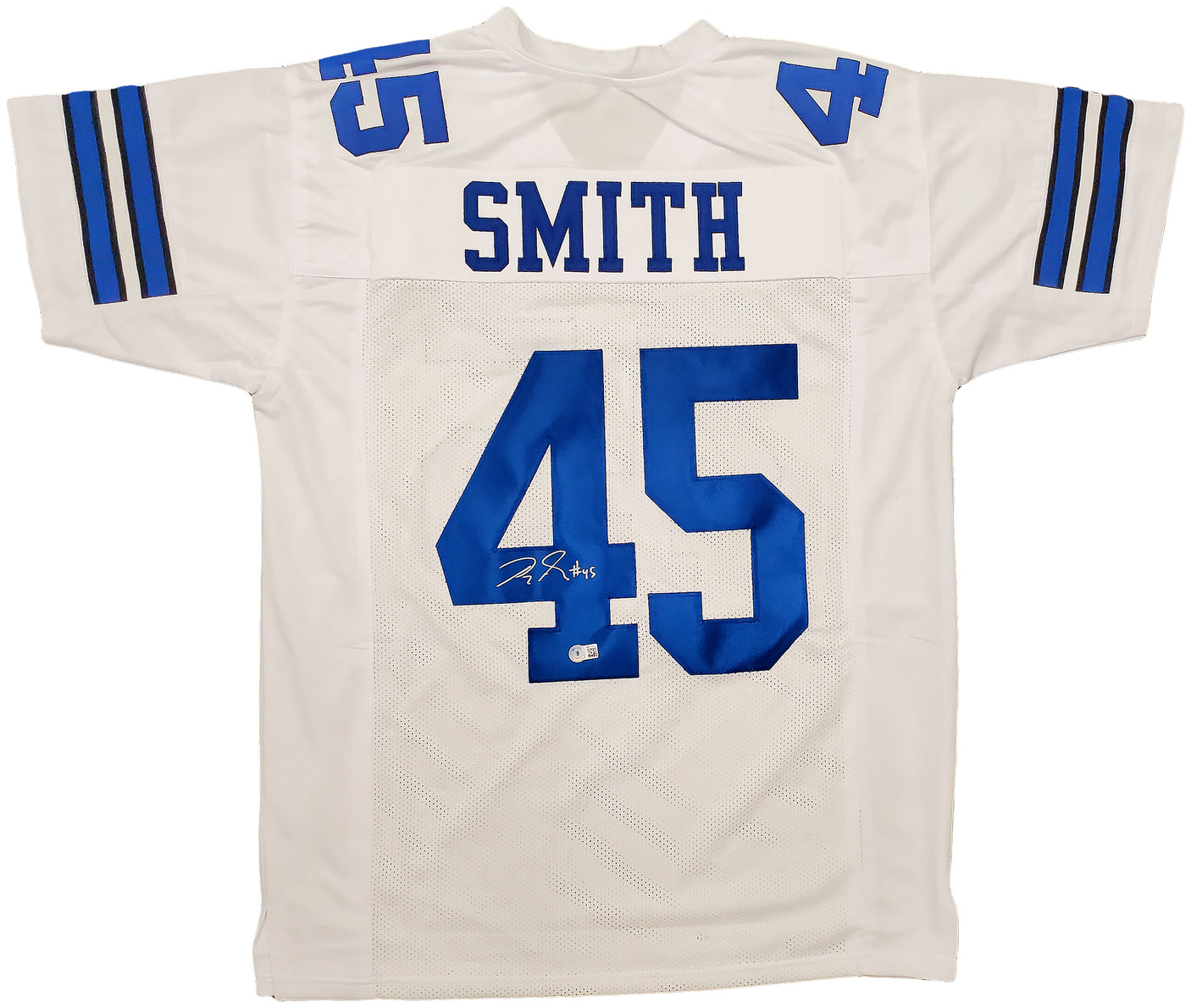 Dallas Cowboys Rod Smith Autographed White Jersey Beckett BAS Stock #196486