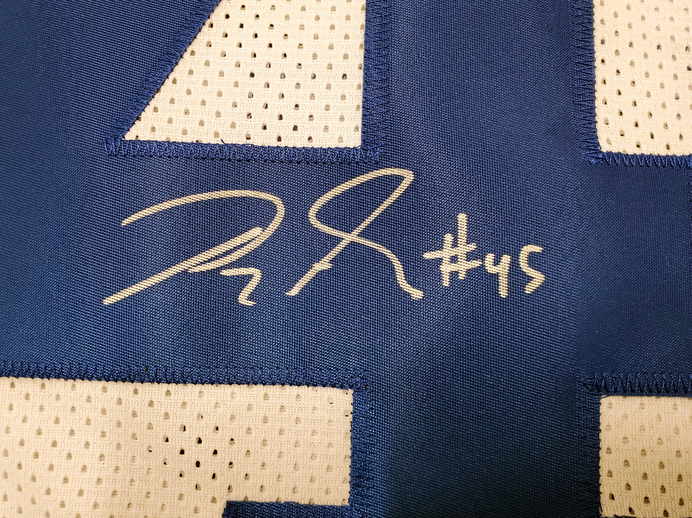 Dallas Cowboys Rod Smith Autographed White Jersey Beckett BAS Stock #196486